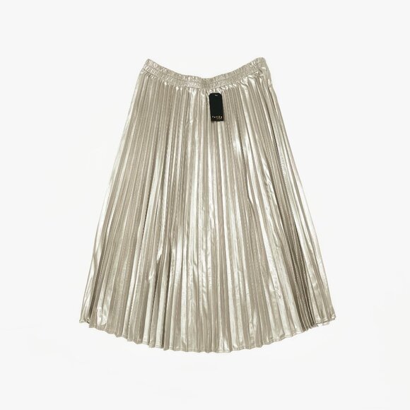 Tulle’a | Pleated Metallic Midi Skirt | NWT - Picture 2 of 11